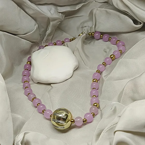 Κολιέ γυναικείο ροζ χρώμα